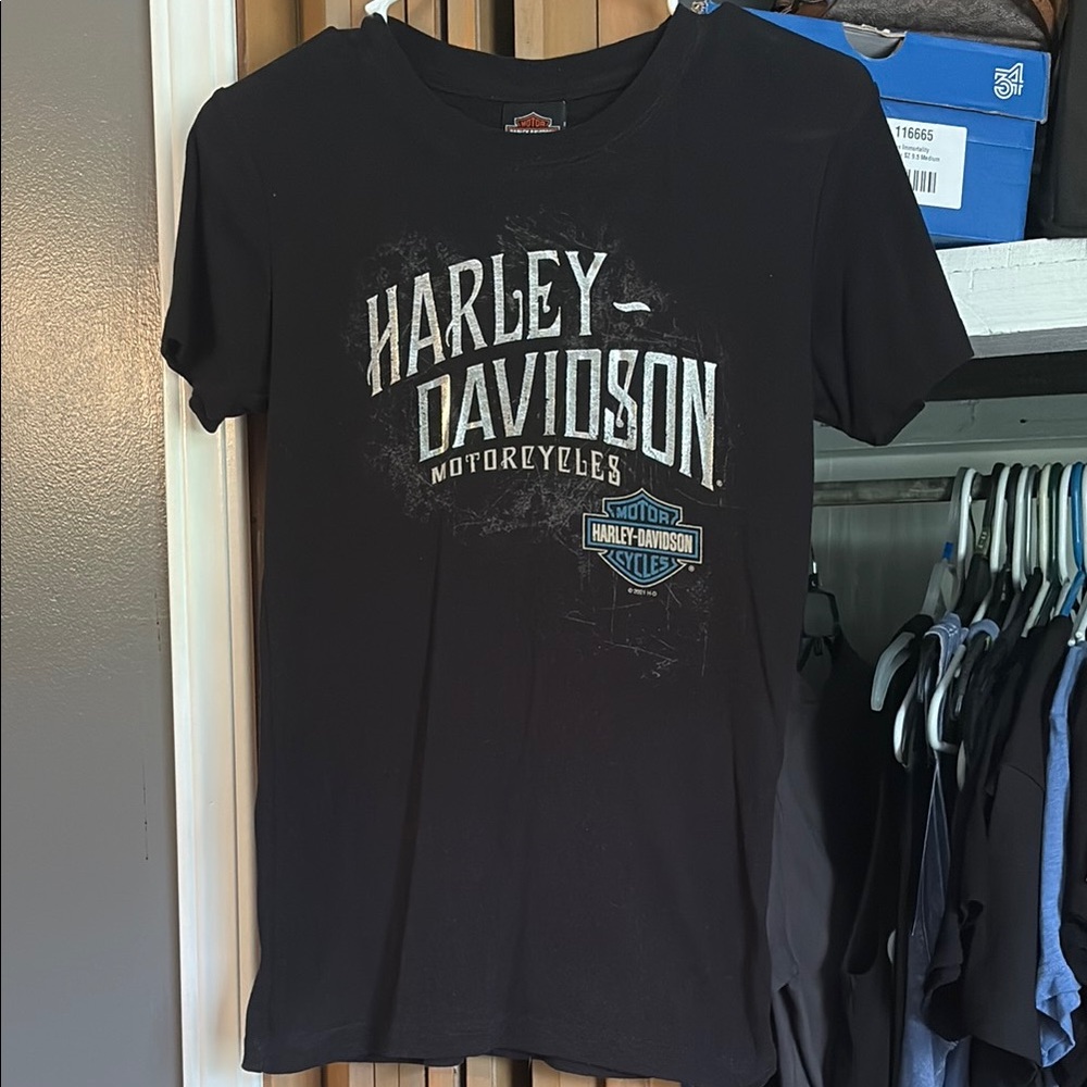 Harley-Davidson Black and Silver Logo Tee